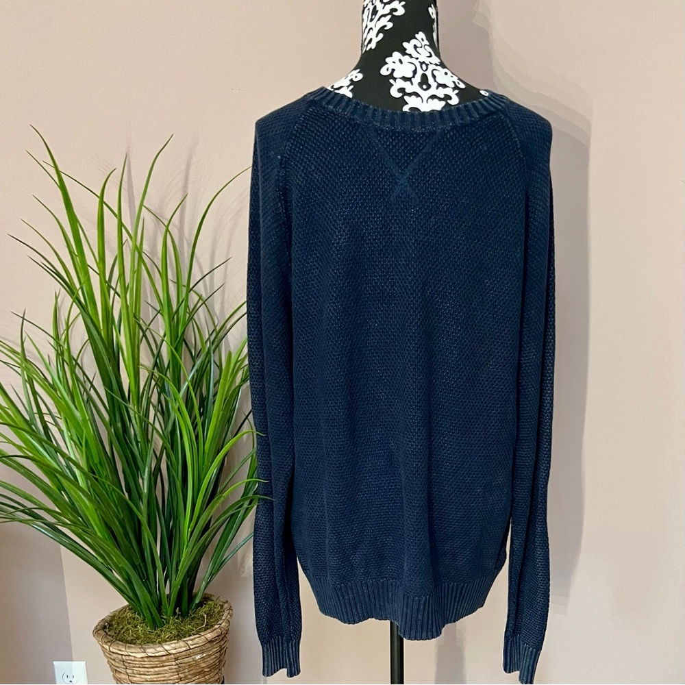 THOMAS STERLING London 100% Cotton New York Navy Sweater